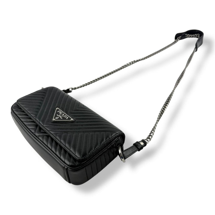 Prada Impunture Black Nappa Leather Crossbody Handbag - Lux Central