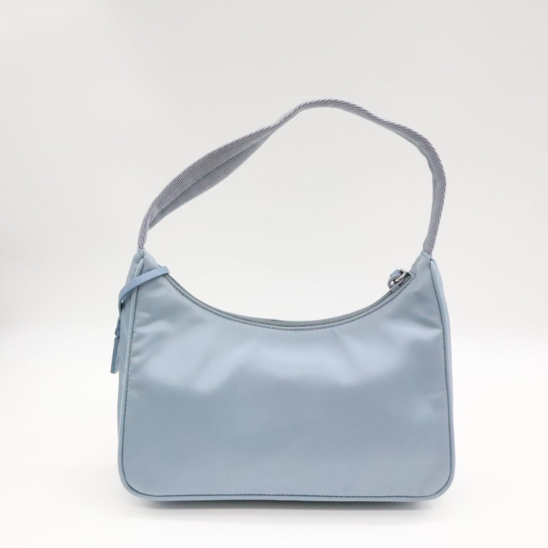 Prada Light Blue Nylon Re-Edition 2000 Pochette Handbag - Lux Central