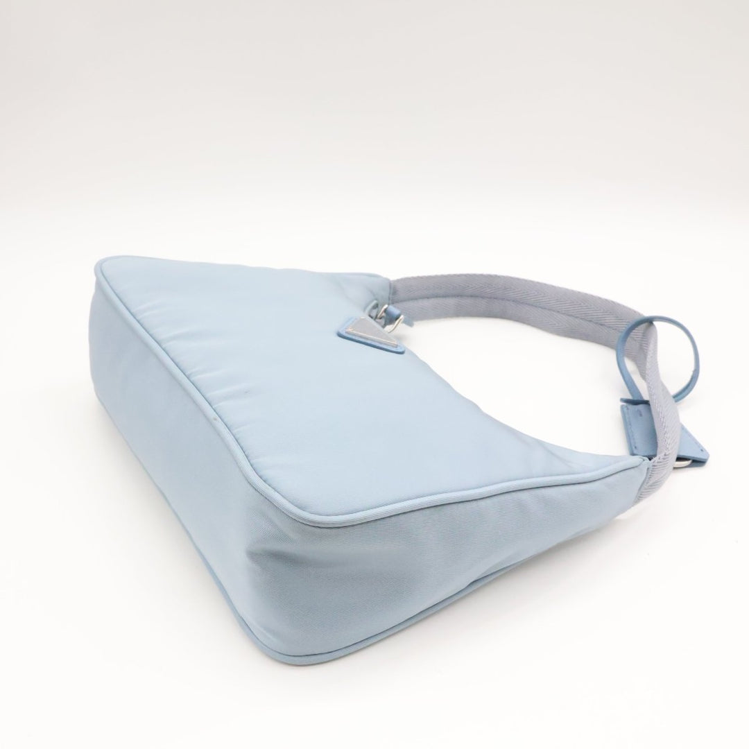 Prada Light Blue Nylon Re-Edition 2000 Pochette Handbag - Lux Central