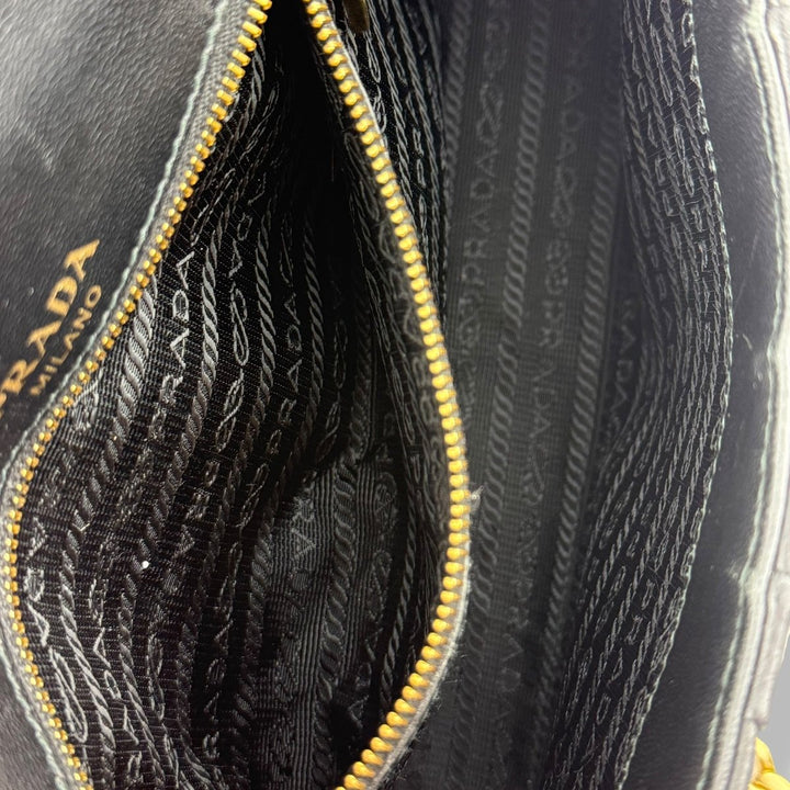 Prada Nappa Gaufre Black Leather Shoulder Handbag - Lux Central