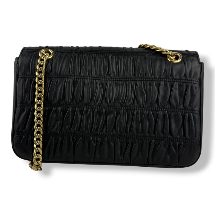 Prada Nappa Gaufre Black Leather Shoulder Handbag - Lux Central
