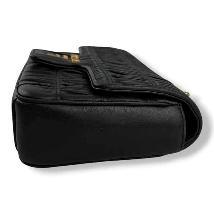Prada Nappa Gaufre Black Leather Shoulder Handbag - Lux Central