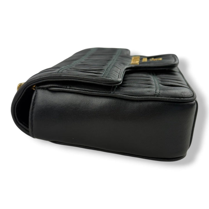 Prada Nappa Gaufre Black Leather Shoulder Handbag - Lux Central