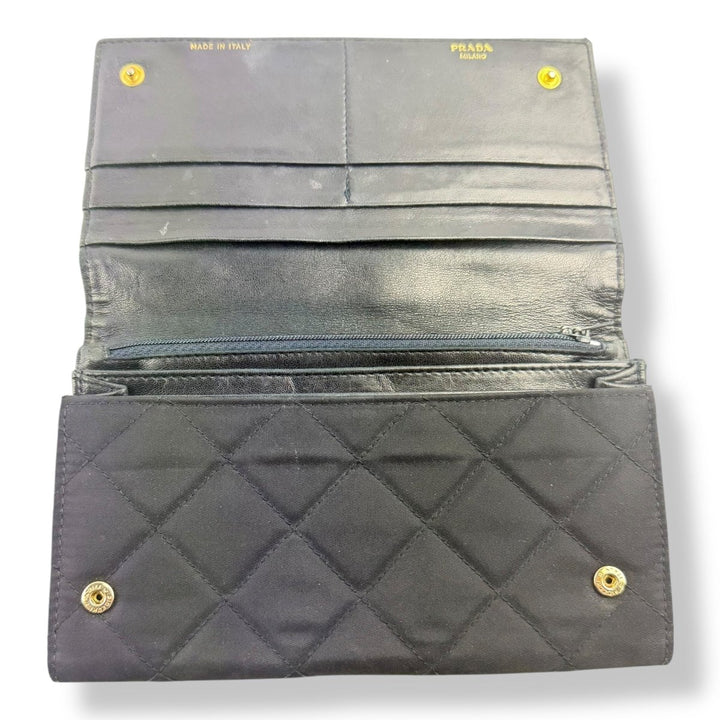 Prada Nylon Quilted Navy Wallet - Lux Central