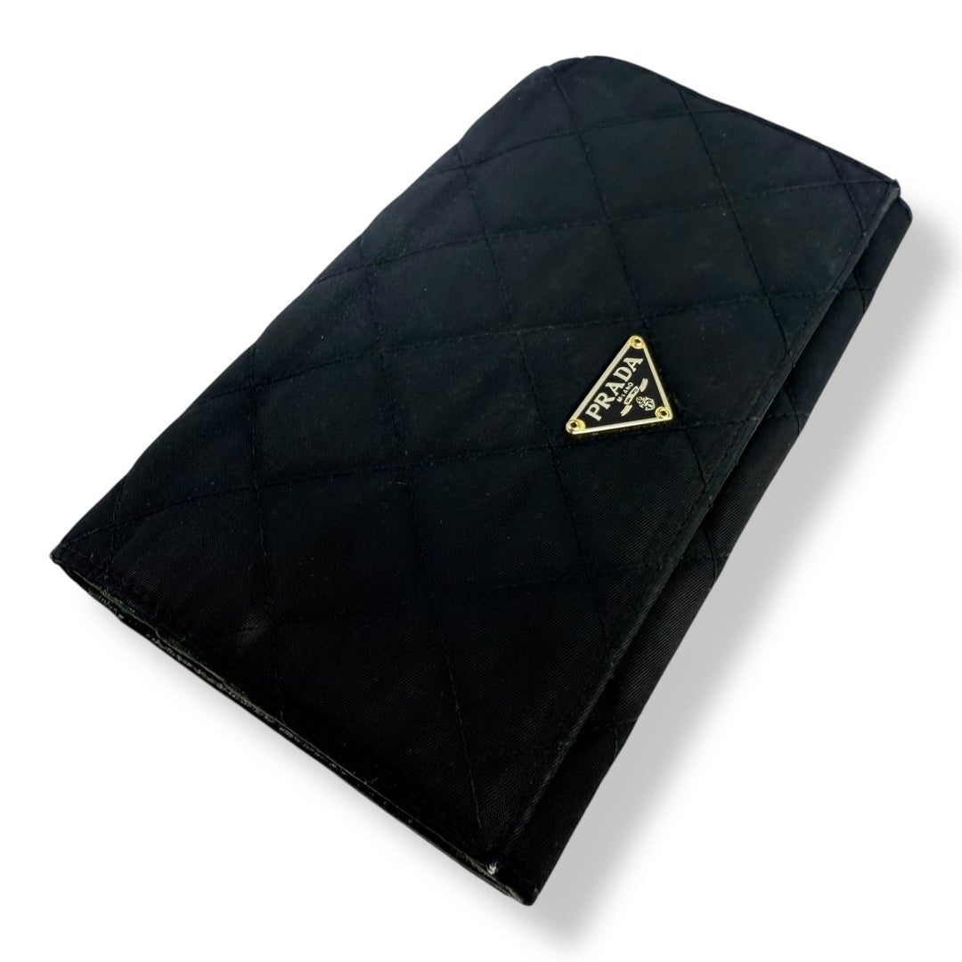 Prada Nylon Quilted Navy Wallet - Lux Central