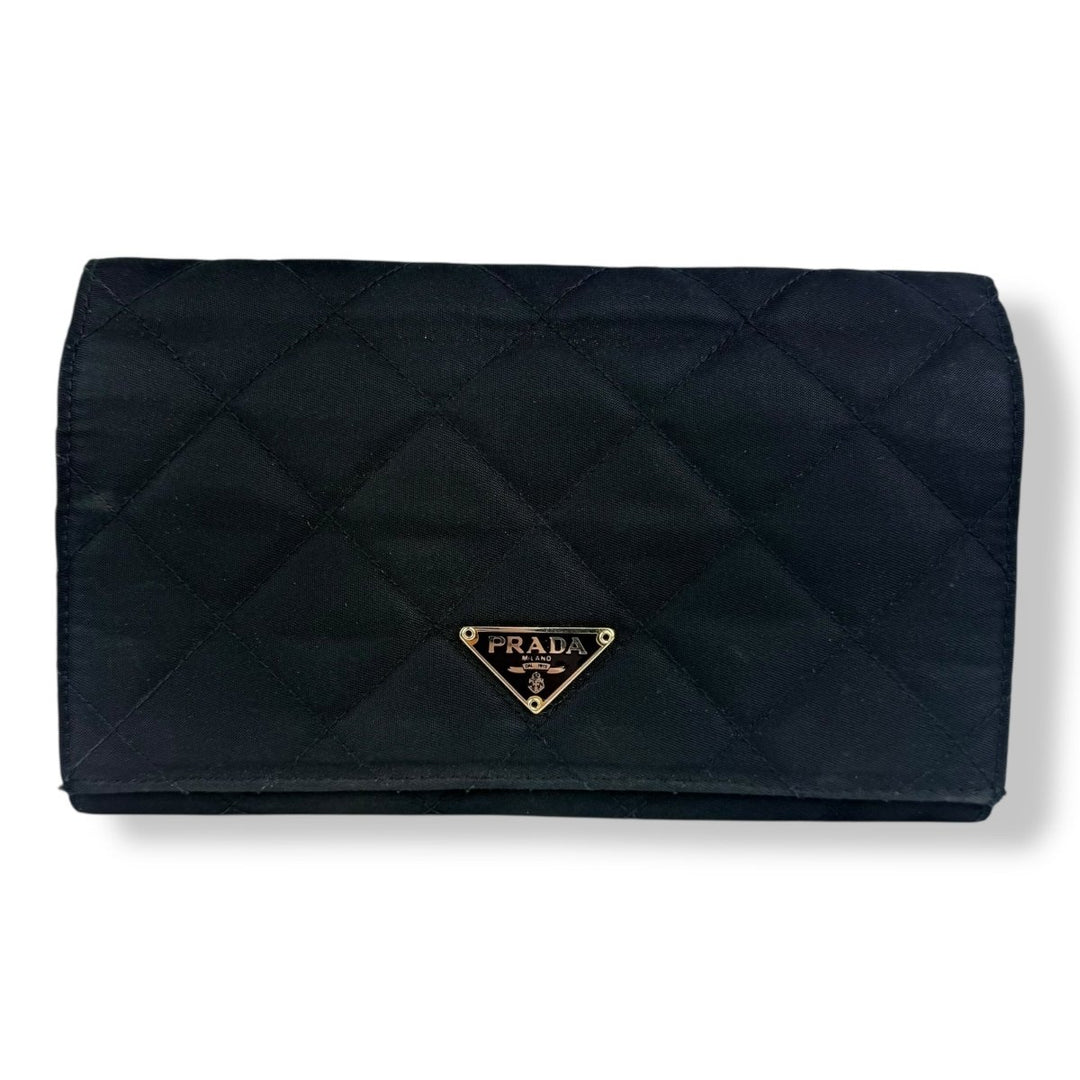 Prada Nylon Quilted Navy Wallet - Lux Central