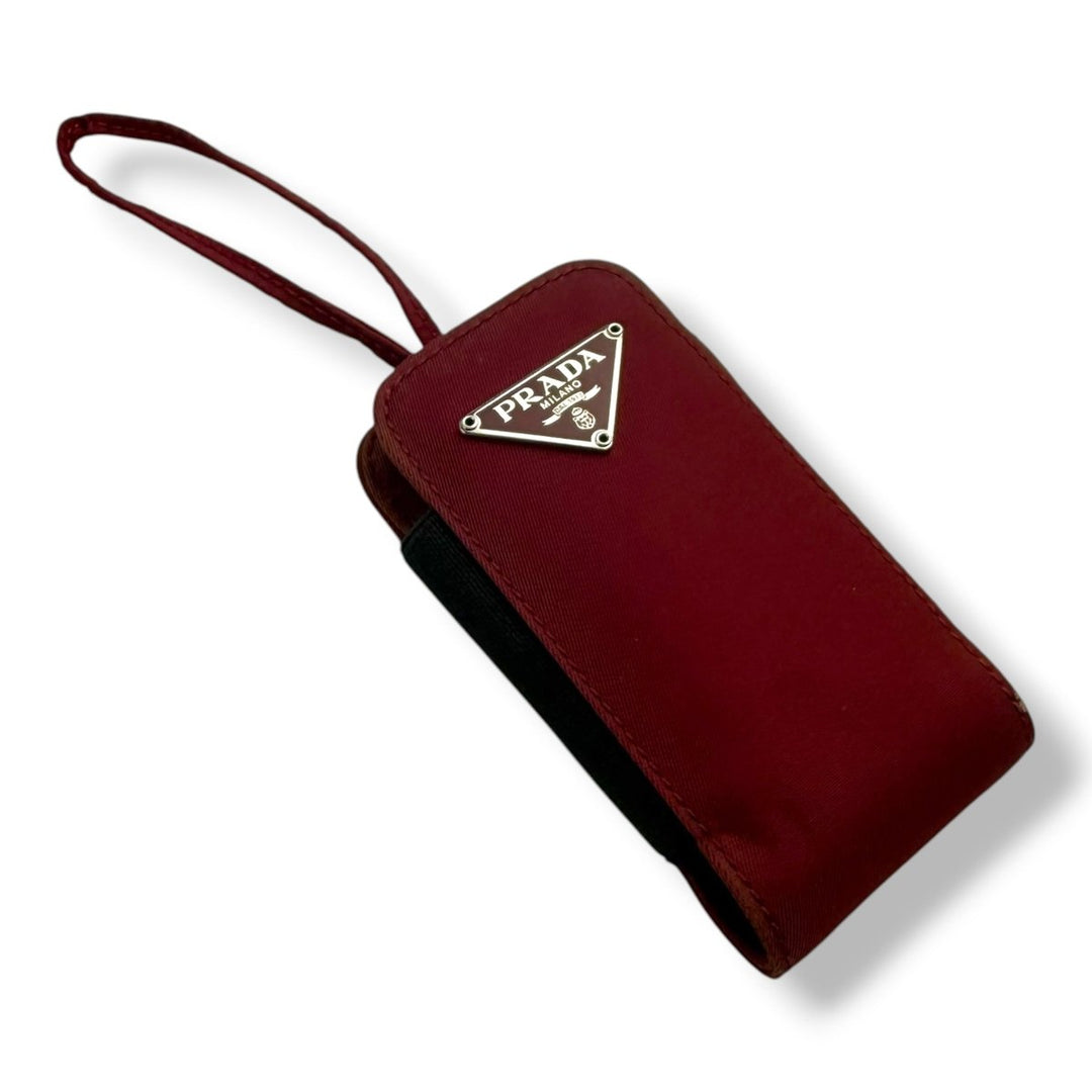 Prada Nylon Red Phone Holder - Lux Central