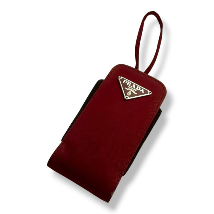 Prada Nylon Red Phone Holder - Lux Central