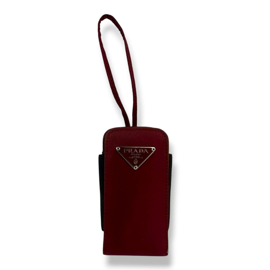 Prada Nylon Red Phone Holder - Lux Central