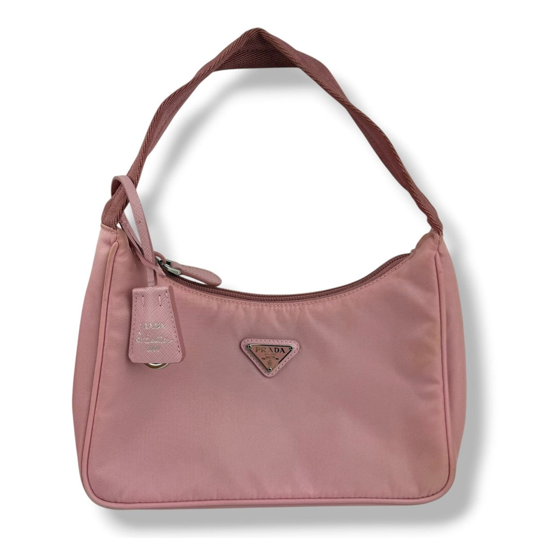 Prada Pink Nylon Re-Edition Pochette Handbag - Lux Central