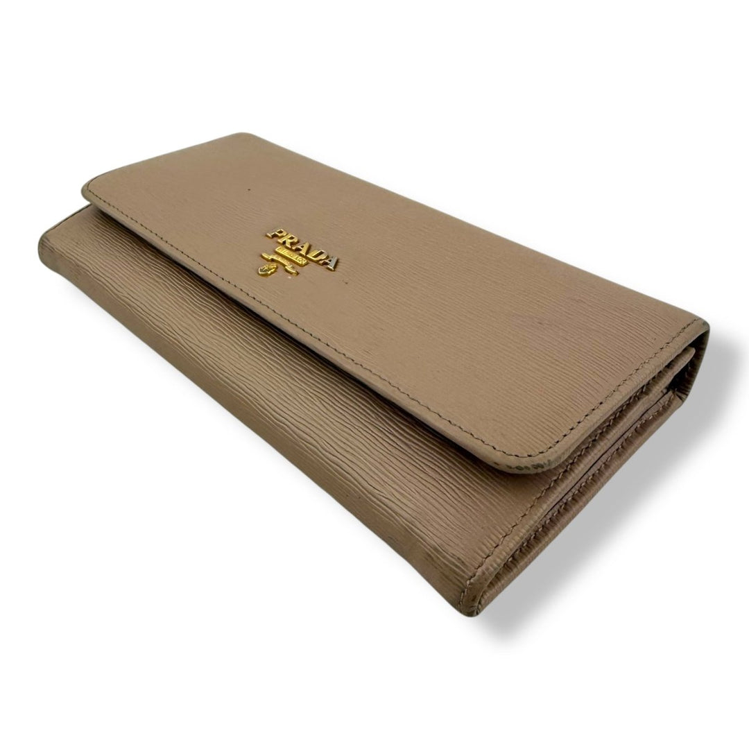 Prada Pink Vitello Move Flap Travel Wallet - Lux Central