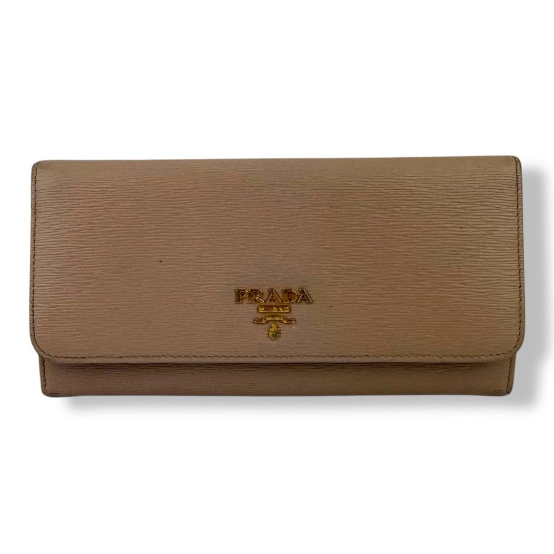 Prada Pink Vitello Move Flap Travel Wallet - Lux Central