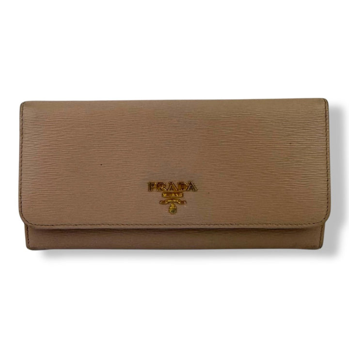 Prada Pink Vitello Move Flap Travel Wallet - Lux Central