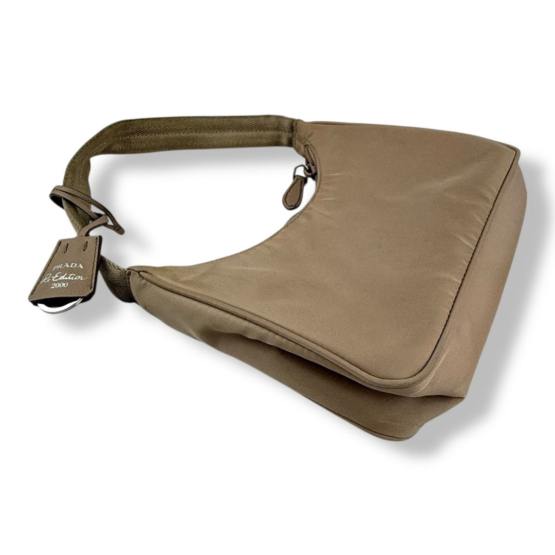 Prada Re - Editon 2000 Beige Nylon Handbag - Lux Central