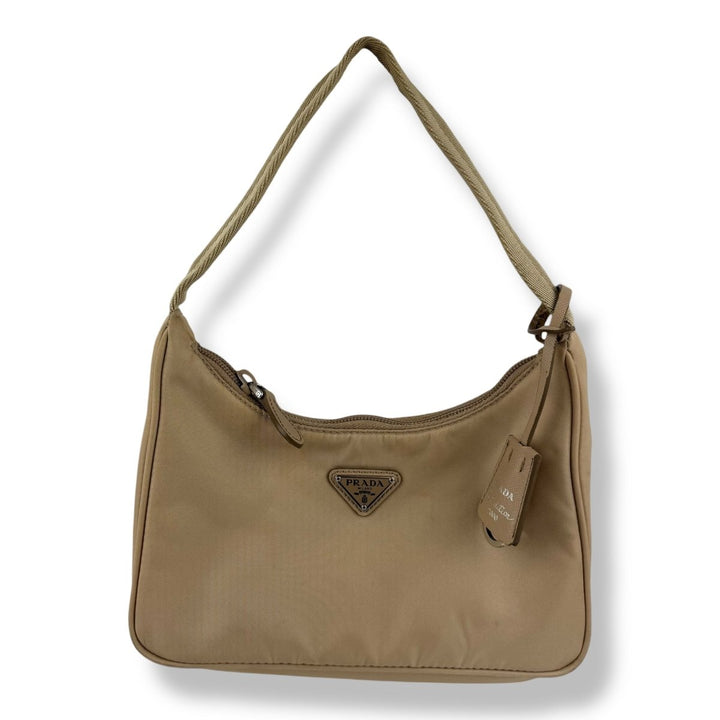 Prada Re - Editon 2000 Beige Nylon Handbag - Lux Central