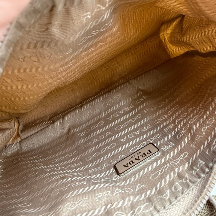Prada Re - Editon 2000 Beige Nylon Handbag - Lux Central