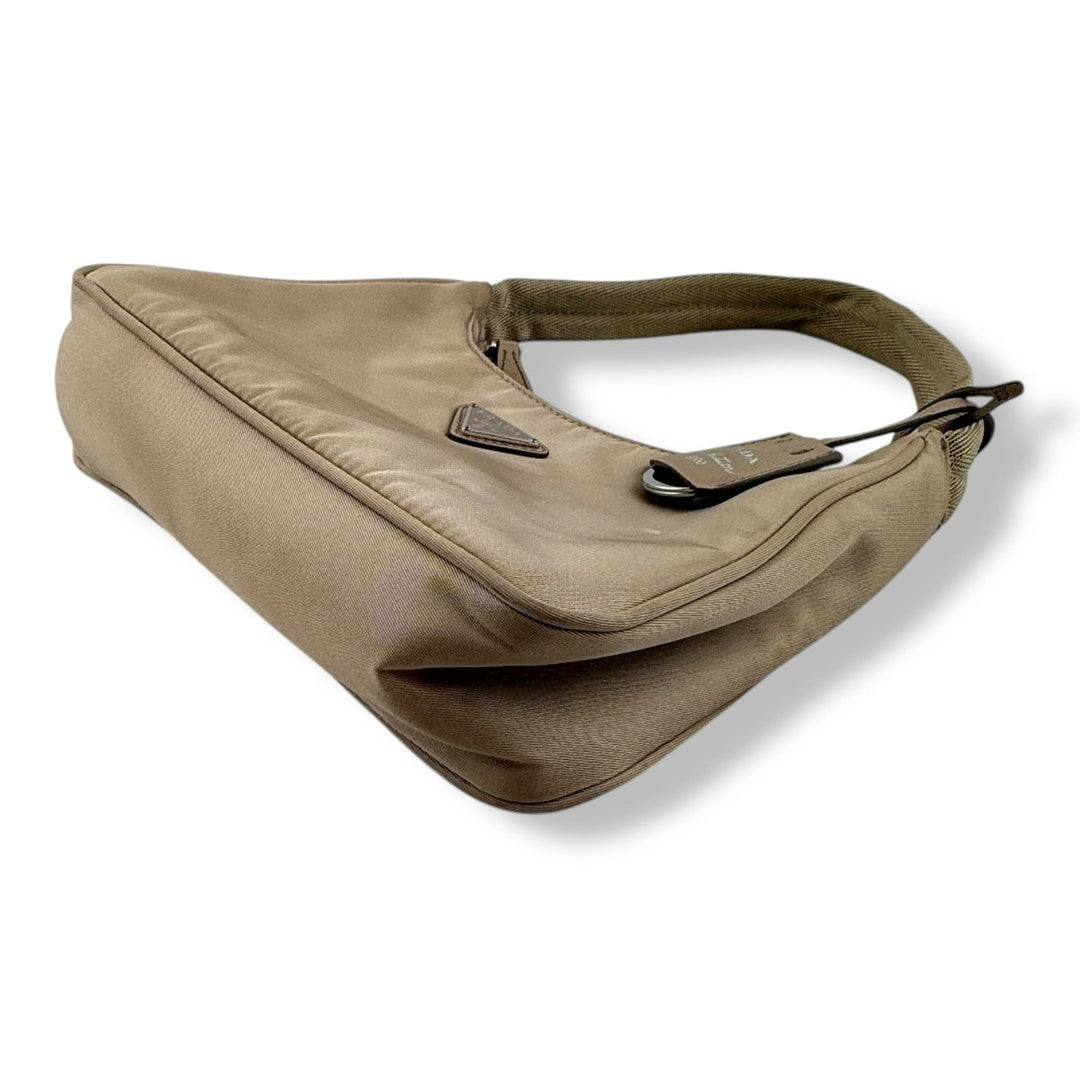 Prada Re - Editon 2000 Beige Nylon Handbag - Lux Central