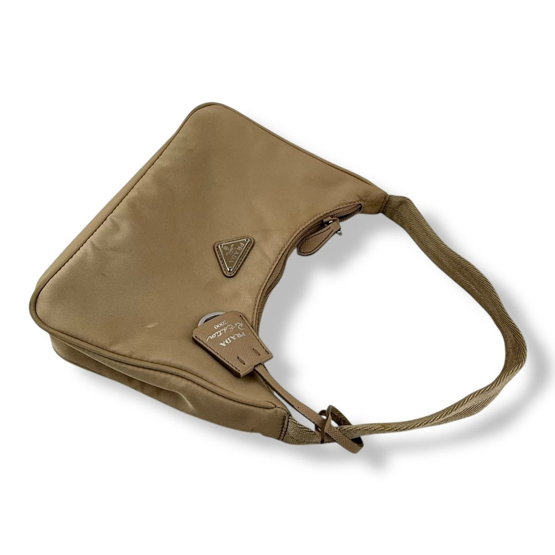 Prada Re - Editon 2000 Beige Nylon Handbag - Lux Central