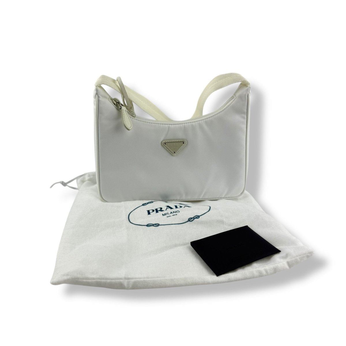 Prada Re-Editon 2000 White Nylon Handbag - Lux Central