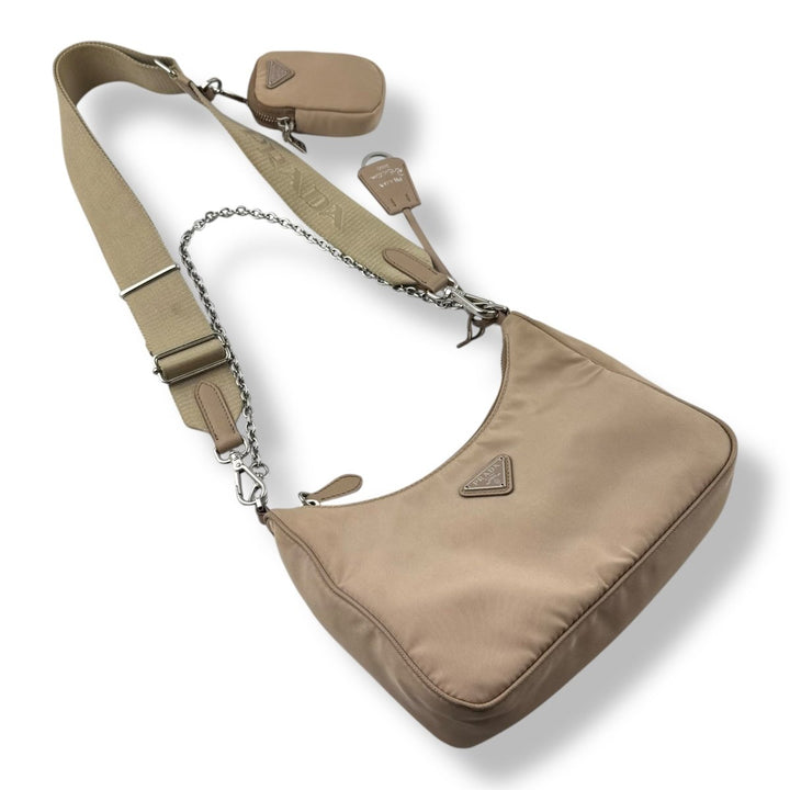 Prada Re - Editon 2005 Beige Re - Nylon Handbag - Lux Central