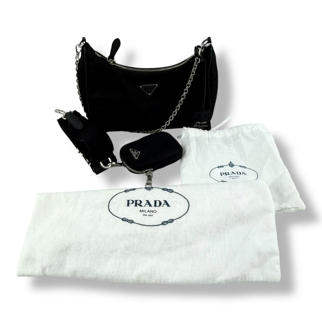 Prada Re - Editon 2005 Black Re - Nylon Handbag - Lux Central