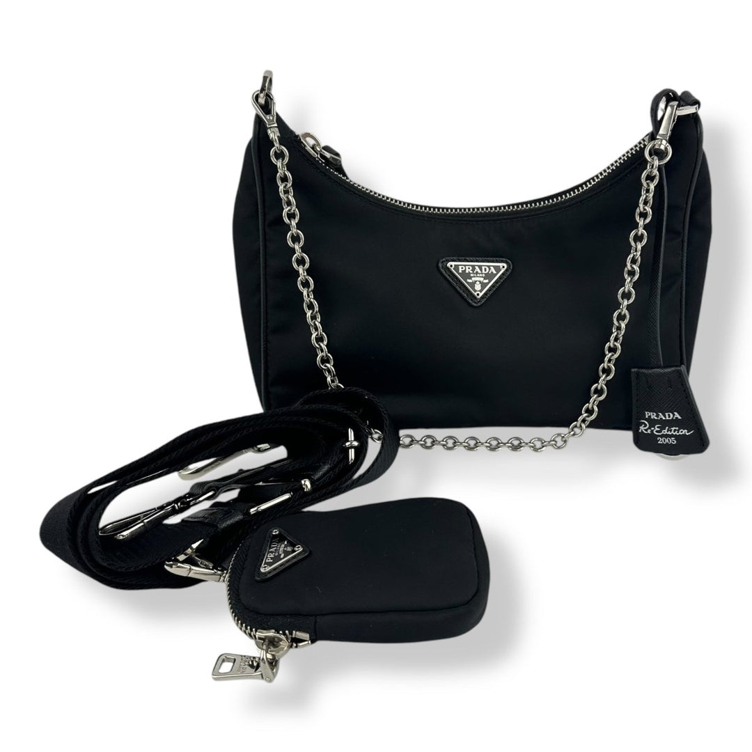 Prada Re - Editon 2005 Black Re - Nylon Handbag - Lux Central