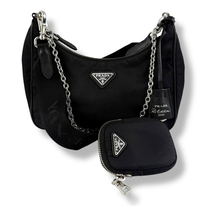 Prada Re - Editon 2005 Black Re - Nylon Handbag - Lux Central
