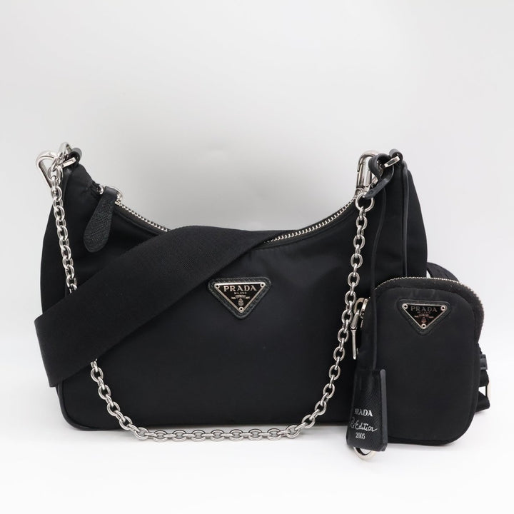 Prada Re-Editon 2005 Black Re-Nylon Handbag - Lux Central