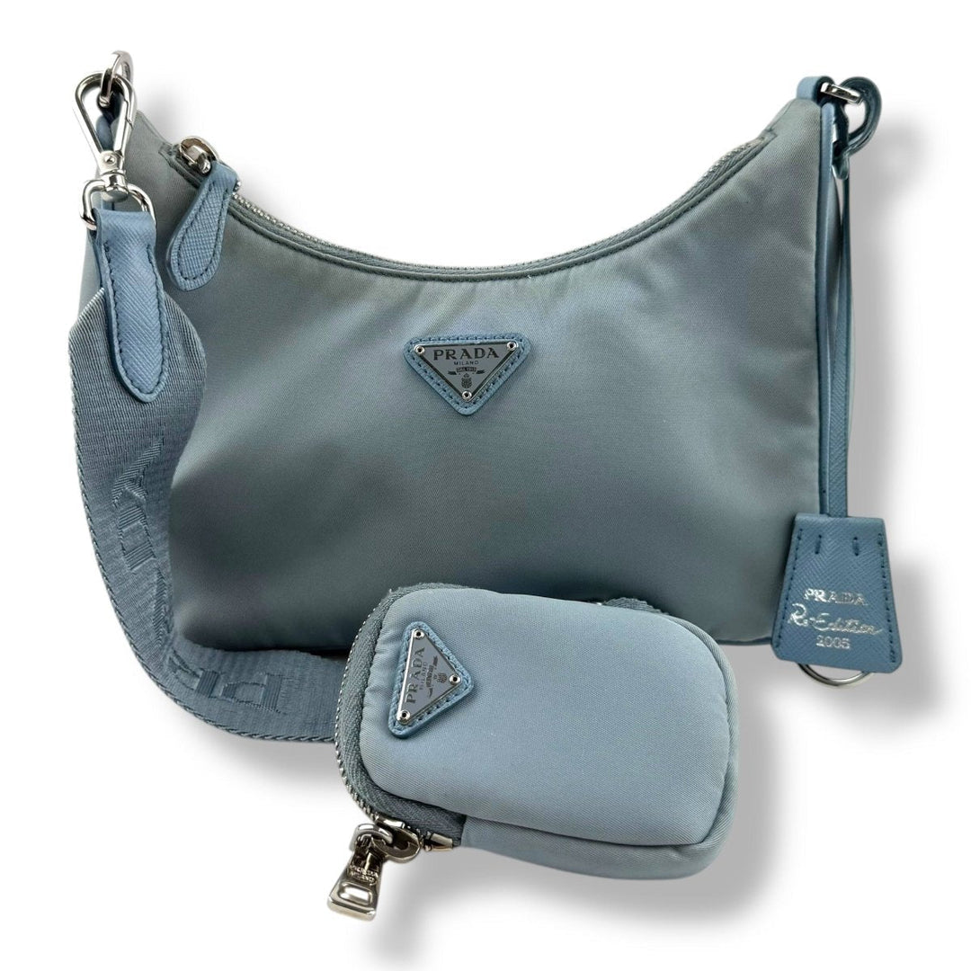 Prada Re - Editon 2005 Blue Re - Nylon Handbag - Lux Central