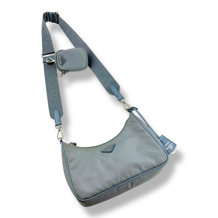 Prada Re - Editon 2005 Blue Re - Nylon Handbag - Lux Central