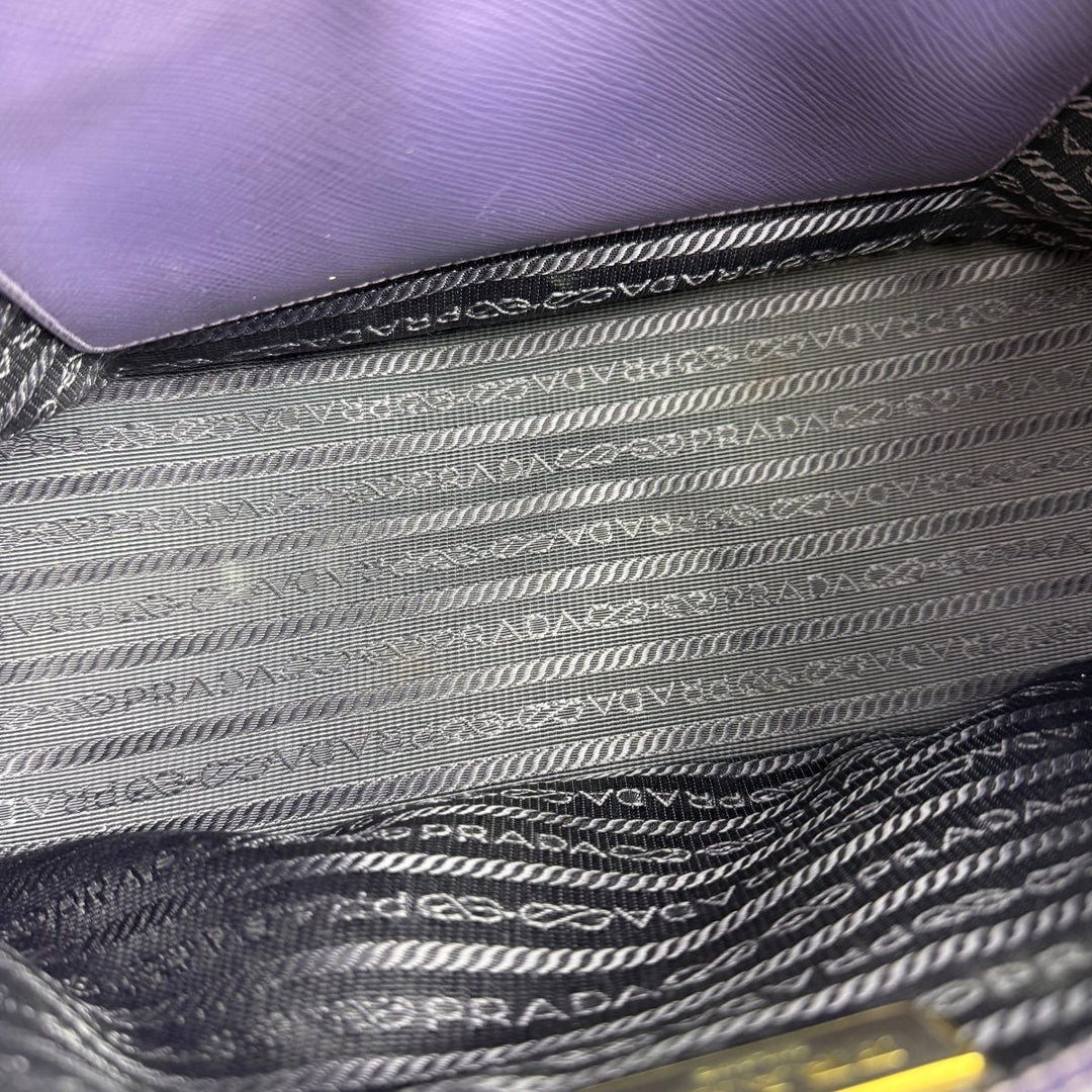Prada Saffiano Tote Purple Leather Handbag - Lux Central