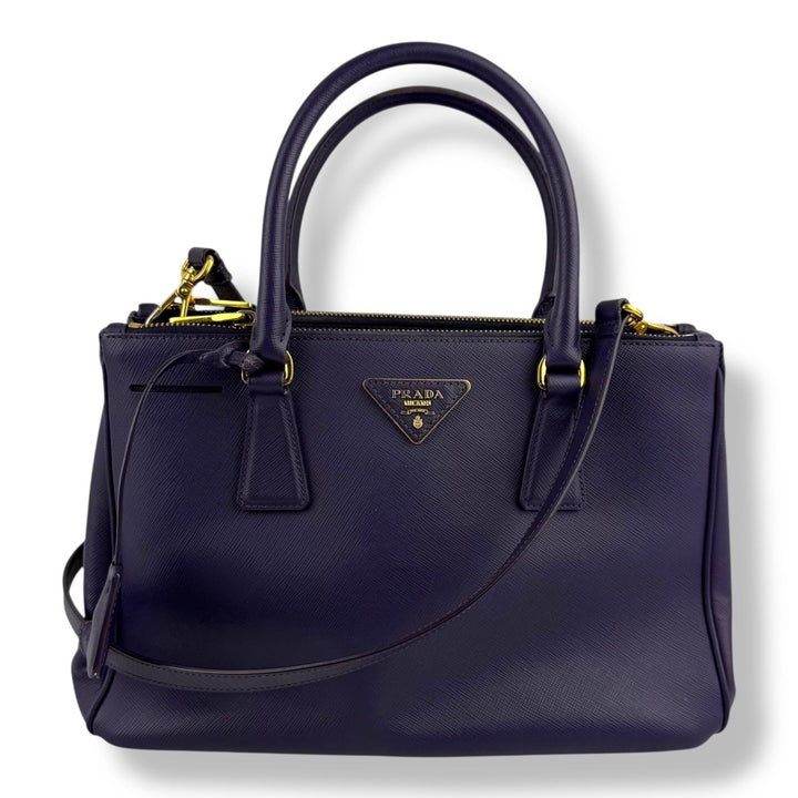 Prada Saffiano Tote Purple Leather Handbag - Lux Central