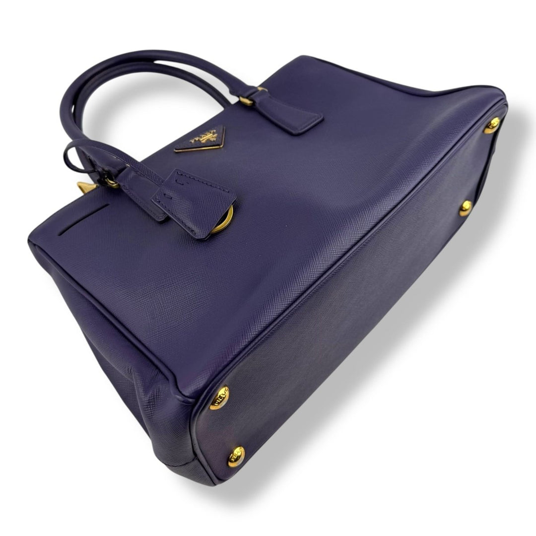 Prada Saffiano Tote Purple Leather Handbag - Lux Central