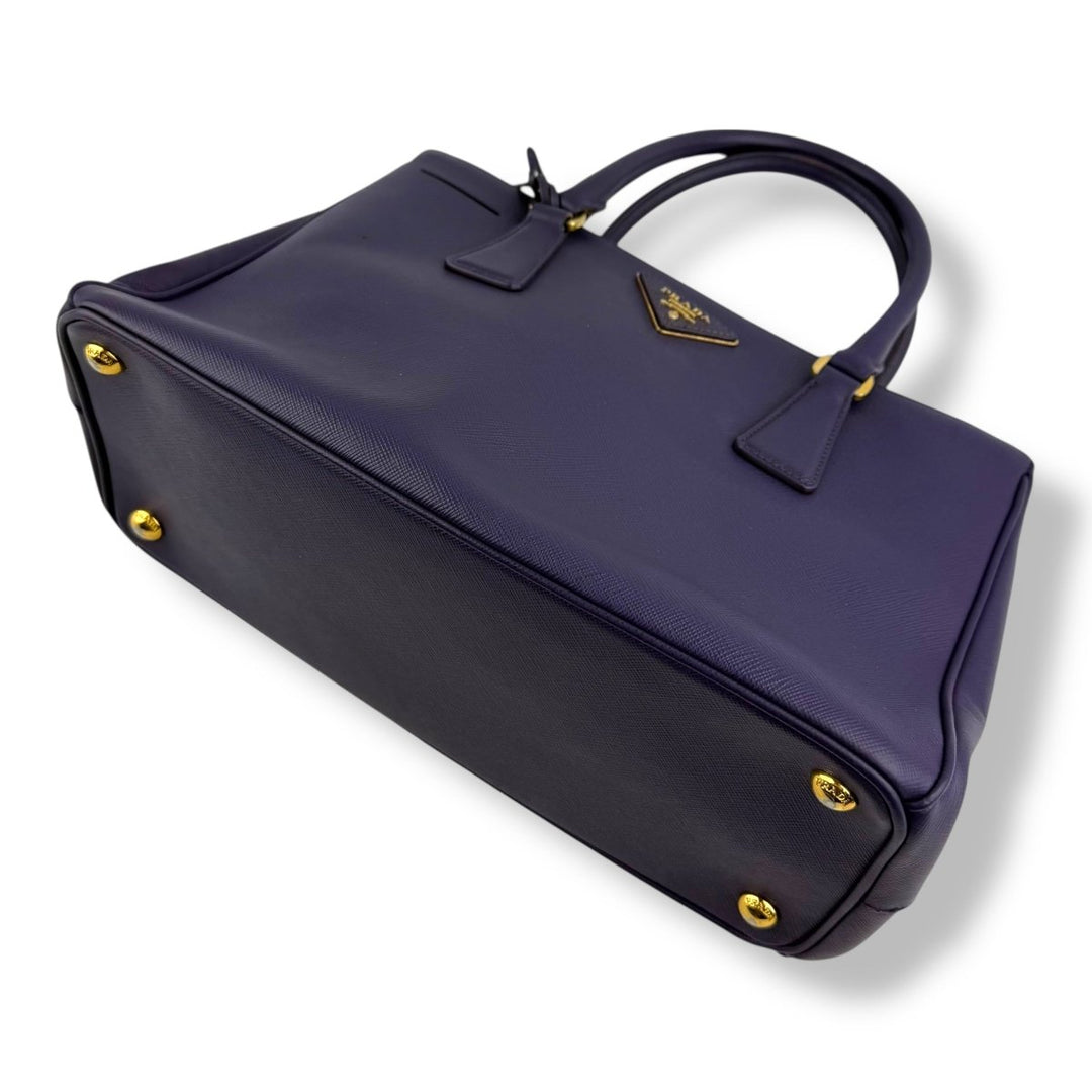 Prada Saffiano Tote Purple Leather Handbag - Lux Central