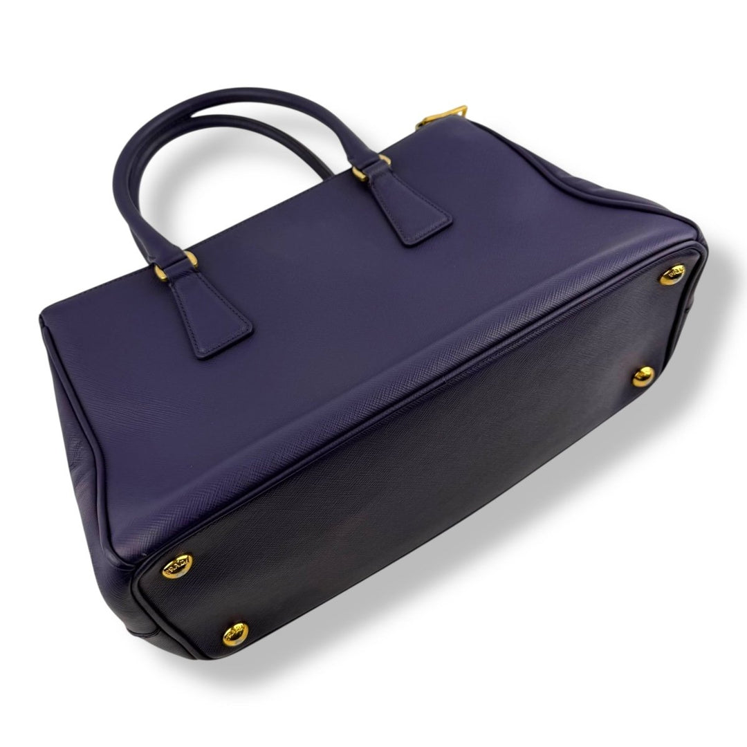 Prada Saffiano Tote Purple Leather Handbag - Lux Central