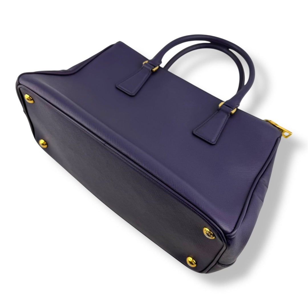 Prada Saffiano Tote Purple Leather Handbag - Lux Central