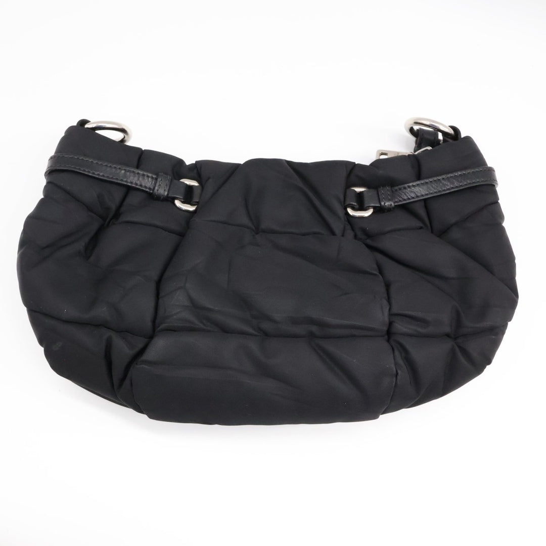 Prada Tessuto Black Nylon Hobo Shoulder Bag - Lux Central