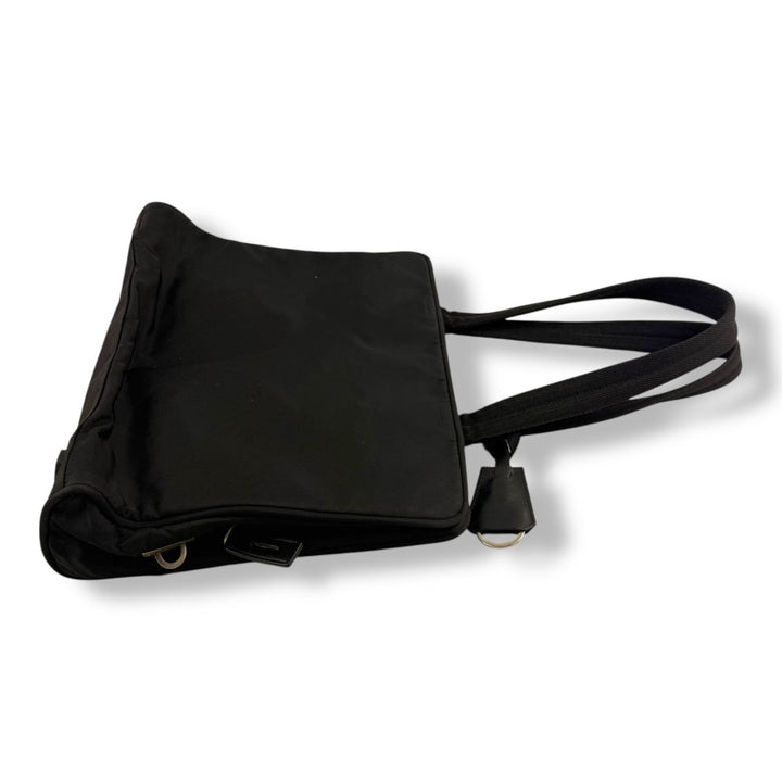 Prada Tessuto Black Nylon Top Handle Tote Handbag - Lux Central