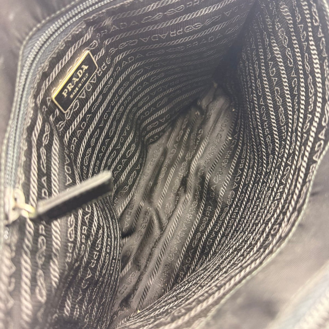 Prada Tessuto Black Nylon Top Handle Tote Handbag - Lux Central