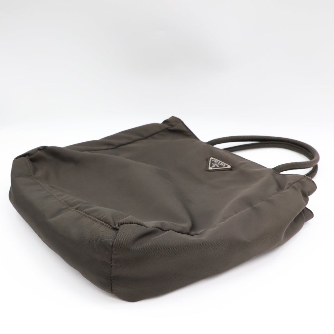 Prada Tessuto Dark Grey Nylon Top Handle Tote Handbag - Lux Central