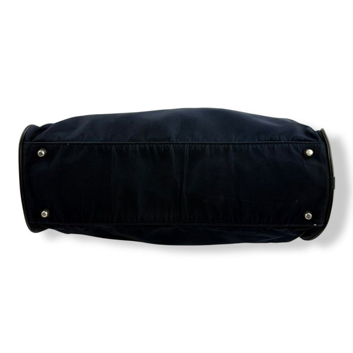 Prada Tessuto Navy Nylon Top Handle Tote Handbag - Lux Central