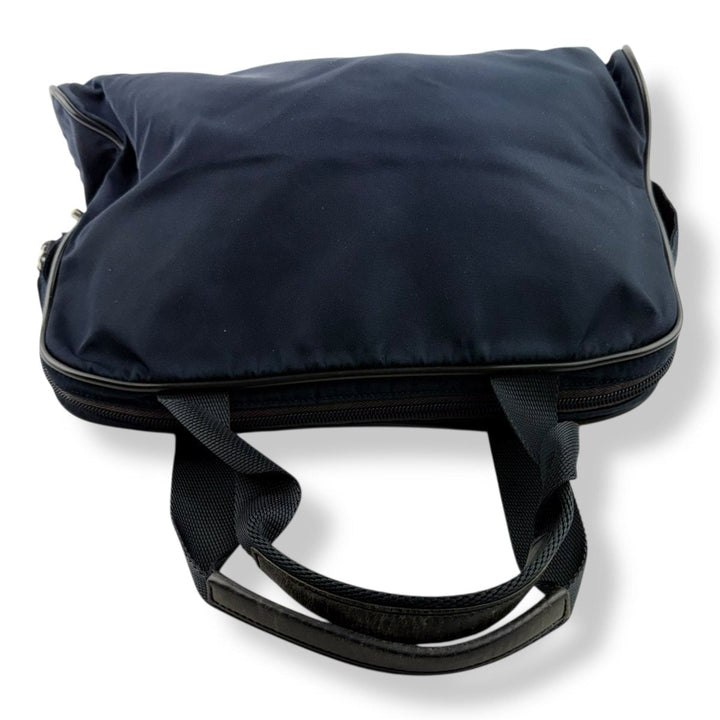 Prada Tessuto Navy Nylon Top Handle Tote Handbag - Lux Central