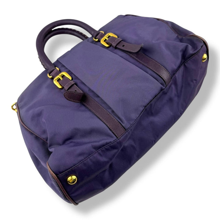 Prada Tessuto Nylon Crossbody Purple Handbag - Lux Central