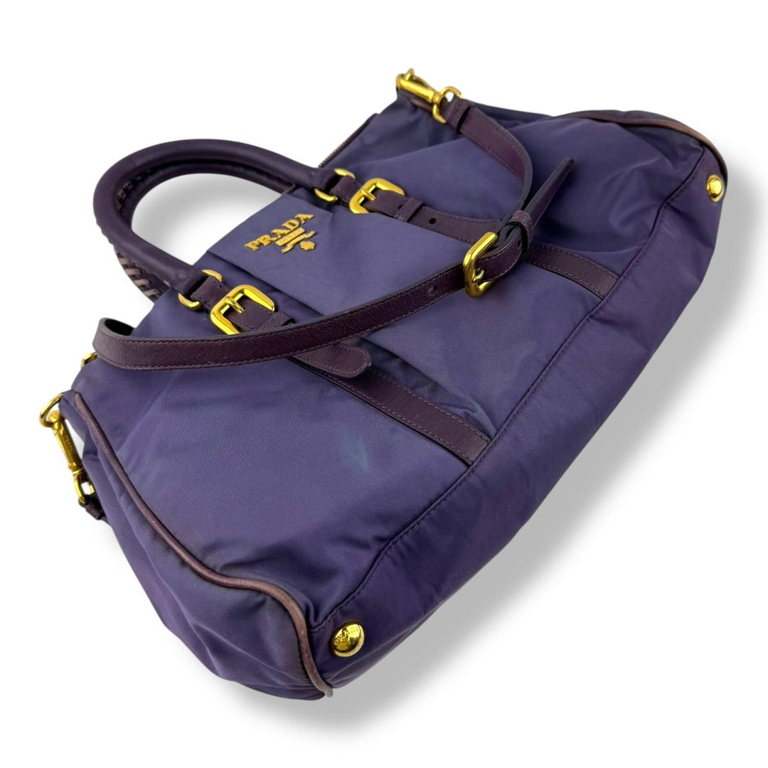Prada Tessuto Nylon Crossbody Purple Handbag - Lux Central