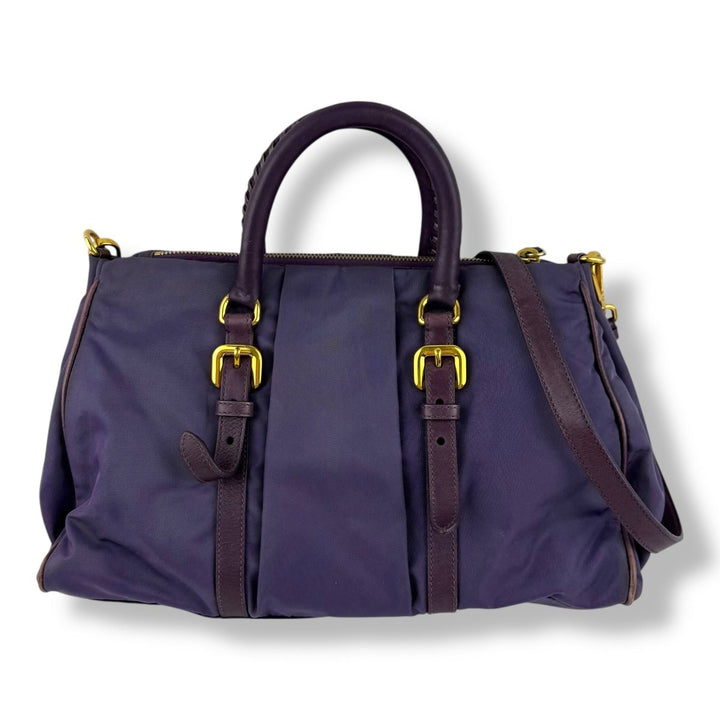 Prada Tessuto Nylon Crossbody Purple Handbag - Lux Central