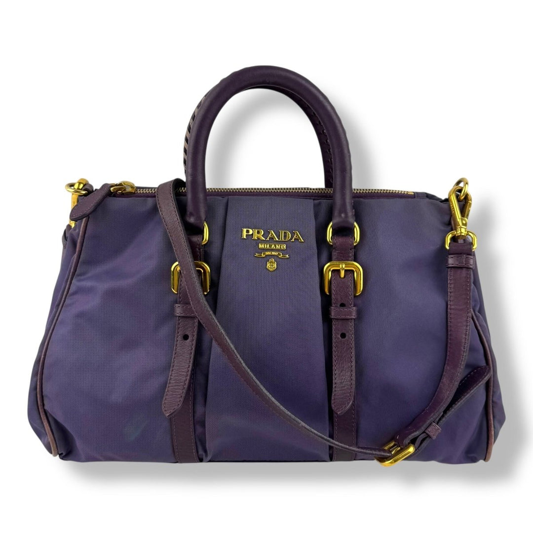 Prada Tessuto Nylon Crossbody Purple Handbag - Lux Central
