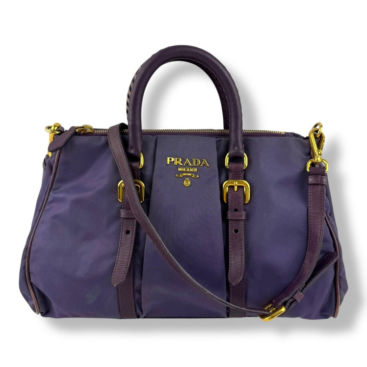 Prada Tessuto Nylon Crossbody Purple Handbag - Lux Central