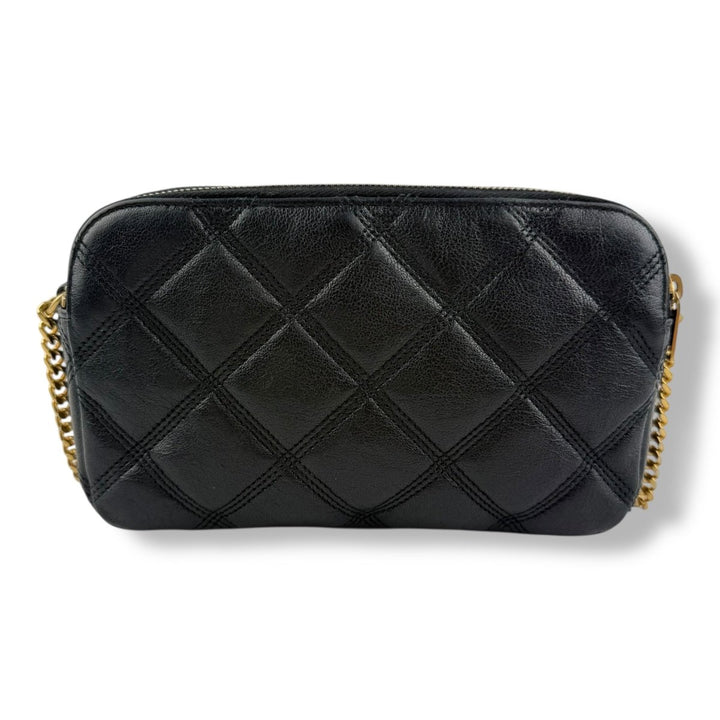 Saint Laurent Becky Black Calfskin Double Zip Crossbody Handbag - Lux Central