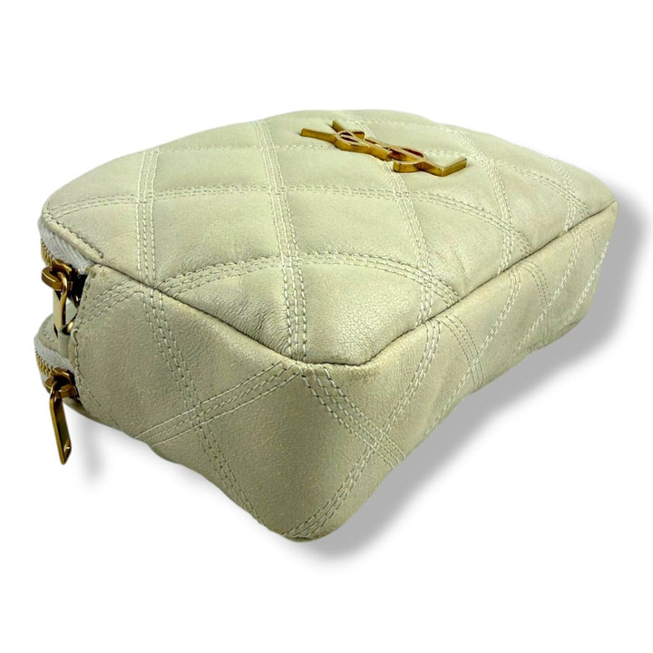 Saint Laurent Becky Cream Lambskin Handbag - Lux Central