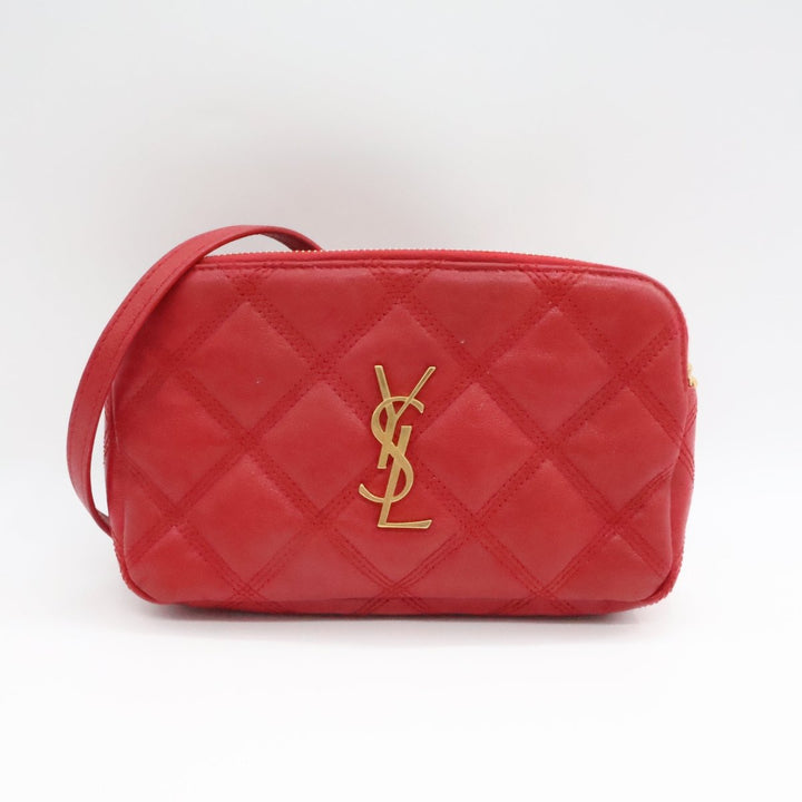 Saint Laurent Becky Red Lambskin Handbag - Lux Central